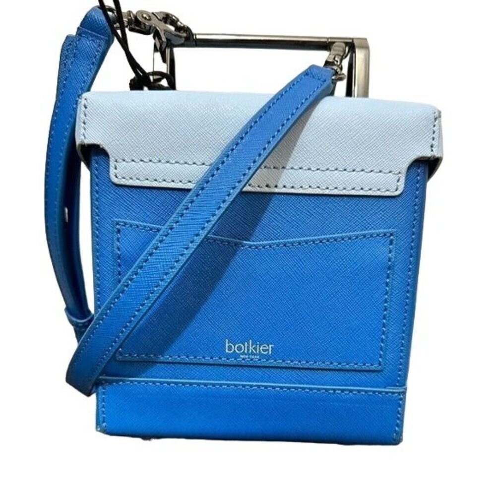 Botkier Lennox Blue White Plaid Purse Handbag Lunchbox NWOT - Picture 8 of 11